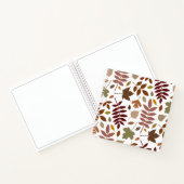 Fallen Blätter Muster Herbstfarben auf Weiß Notizblock (Innenseite)