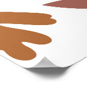 Fallen Blätter Muster Herbstfarben auf Weiß Poster (Ecke)