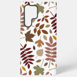 Fallen Blätter Muster Herbstfarben auf Weiß Samsung Galaxy Hülle