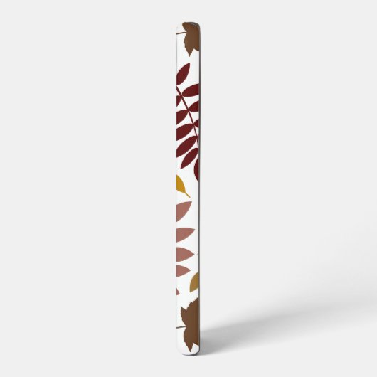 Fallen Blätter Muster Herbstfarben auf Weiß Samsung Galaxy Hülle (Linke Seite)