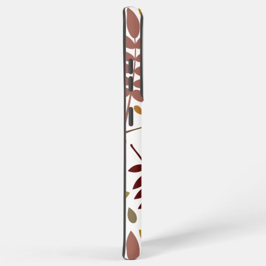 Fallen Blätter Muster Herbstfarben auf Weiß Samsung Galaxy Hülle (Rechte Seite)