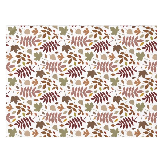 Fallen Blätter Muster Herbstfarben auf Weiß Tischdecke (Vorderseite (Horizontal))