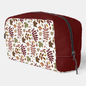 Fallen Blätter Muster Herbstfarben auf Weiß Waschbeutel (Rechte Ecke)