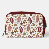 Fallen Blätter Muster Herbstfarben auf Weiß Waschbeutel (Rückseite)