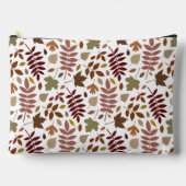 Fallen Blätter Muster Herbstfarben auf Weiß Zubehörtasche (Vorderseite)