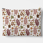 Fallen Blätter Muster Herbstfarben auf Weiß Zubehörtasche (Rückseite)