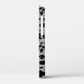 Fallen Blätter Muster Schwarz auf Grau Case-Mate iPhone Hülle (Rückseite / Links)