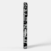 Fallen Blätter Muster Schwarz auf Grau Case-Mate iPhone Hülle (Rückseite / Rechts)