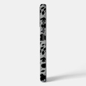 Fallen Blätter Muster Schwarz auf Grau Case-Mate iPhone Hülle (Rückseite / Links)