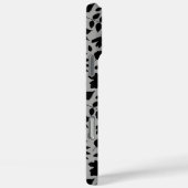 Fallen Blätter Muster Schwarz auf Grau Case-Mate iPhone Hülle (Rückseite / Rechts)