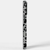 Fallen Blätter Muster Schwarz auf Grau Case-Mate iPhone Hülle (Rückseite / Rechts)