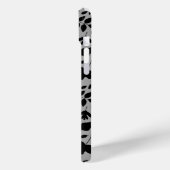 Fallen Blätter Muster Schwarz auf Grau Case-Mate iPhone Hülle (Rückseite / Links)