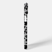 Fallen Blätter Muster Schwarz auf Grau Case-Mate iPhone Hülle (Rückseite / Rechts)