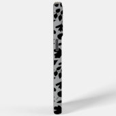 Fallen Blätter Muster Schwarz auf Grau Case-Mate iPhone Hülle (Rückseite / Rechts)