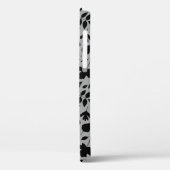 Fallen Blätter Muster Schwarz auf Grau Case-Mate iPhone Hülle (Rückseite / Links)