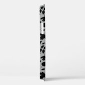 Fallen Blätter Muster Schwarz auf Grau Case-Mate iPhone Hülle (Rückseite / Rechts)