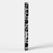 Fallen Blätter Muster Schwarz auf Grau Case-Mate iPhone Hülle (Rückseite / Rechts)