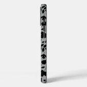 Fallen Blätter Muster Schwarz auf Grau Case-Mate iPhone Hülle (Rückseite / Links)