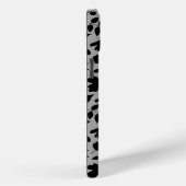 Fallen Blätter Muster Schwarz auf Grau Case-Mate iPhone Hülle (Rückseite / Rechts)