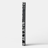 Fallen Blätter Muster Schwarz auf Grau Case-Mate iPhone Hülle (Rückseite / Links)
