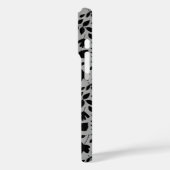 Fallen Blätter Muster Schwarz auf Grau Case-Mate iPhone Hülle (Rückseite / Links)