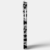 Fallen Blätter Muster Schwarz auf Grau Case-Mate iPhone Hülle (Rückseite / Links)