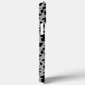 Fallen Blätter Muster Schwarz auf Grau Case-Mate iPhone Hülle (Rückseite / Rechts)