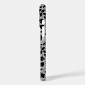 Fallen Blätter Muster Schwarz auf Grau Case-Mate iPhone Hülle (Rückseite / Links)