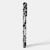 Fallen Blätter Muster Schwarz auf Grau Case-Mate iPhone Hülle (Rückseite / Rechts)