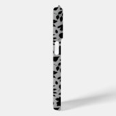 Fallen Blätter Muster Schwarz auf Grau Case-Mate iPhone Hülle (Rückseite / Rechts)