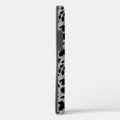 Fallen Blätter Muster Schwarz auf Grau Case-Mate iPhone Hülle (Rückseite / Rechts)