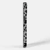 Fallen Blätter Muster Schwarz auf Grau Case-Mate iPhone Hülle (Rückseite / Rechts)