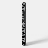 Fallen Blätter Muster Schwarz auf Grau Case-Mate iPhone Hülle (Rückseite / Links)