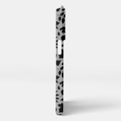 Fallen Blätter Muster Schwarz auf Grau iPhone Hülle (Rechte Seite)