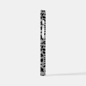 Fallen Blätter Muster Schwarz auf Grau iPhone Hülle (Linke Seite)