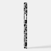 Fallen Blätter Muster Schwarz auf Grau iPhone Hülle (Rechte Seite)