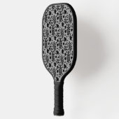 Fallen Blätter Muster Schwarz auf Grau Pickleball Schläger (Links)