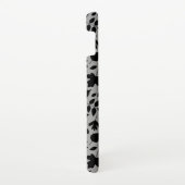 Fallen Blätter Muster Schwarz auf Grau Samsung Galaxy Hülle (Rechte Seite)