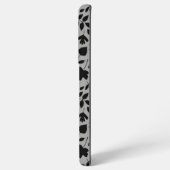 Fallen Blätter Muster Schwarz auf Grau Samsung Galaxy Hülle (Rückseite (Horizontal))