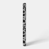 Fallen Blätter Muster Schwarz auf Grau Samsung Galaxy Hülle (Linke Seite)