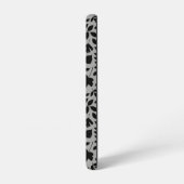 Fallen Blätter Muster Schwarz auf Grau Samsung Galaxy Hülle (Linke Seite)