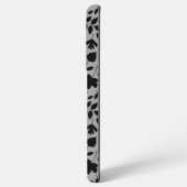 Fallen Blätter Muster Schwarz auf Grau Samsung Galaxy Hülle (Linke Seite)