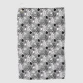 Fallen Blätter Rpt Muster Monochrome auf Grau Golfhandtuch (Vorderseite)