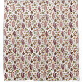 Fallen Blätter Sml Muster Herbstfarben auf Weiß Duschvorhang (Vorderseite)