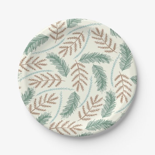 Fallen Fern Pattern Paper Plates Pappteller (Vorderseite)