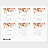 Fallen Floral Brautparty Favoriten Quadratischer Aufkleber (Blatt)