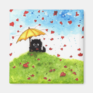 Fallen für Sie flockige Katzen-Liebe BiHrle Magnet