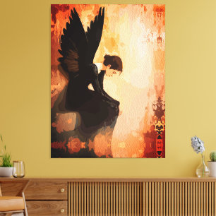 Fallen Grace - Melancholische Engel-Reflektion Leinwanddruck