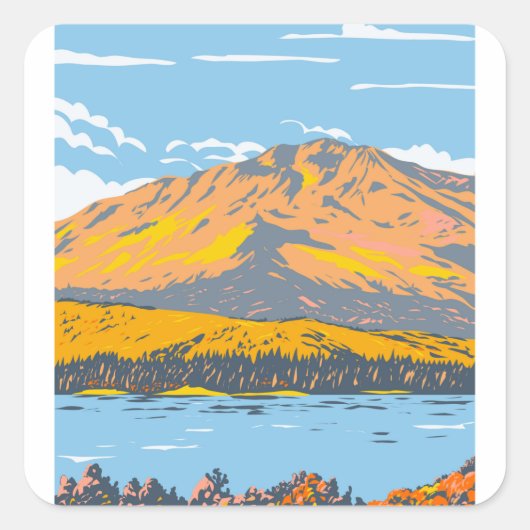 Fallen Leaf Lake During Fall in El Dorado County Quadratischer Aufkleber (Vorderseite)