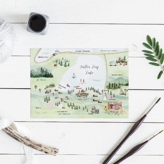 Fallen Leaf Lake | Hochzeitskarte Einladung